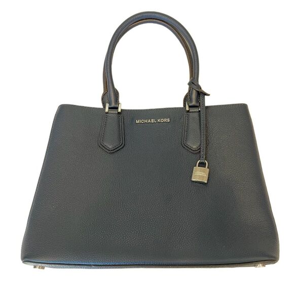 Michael Kors Pebbled Leather Tote Bag in Navy Blue - Picture 3 of 9